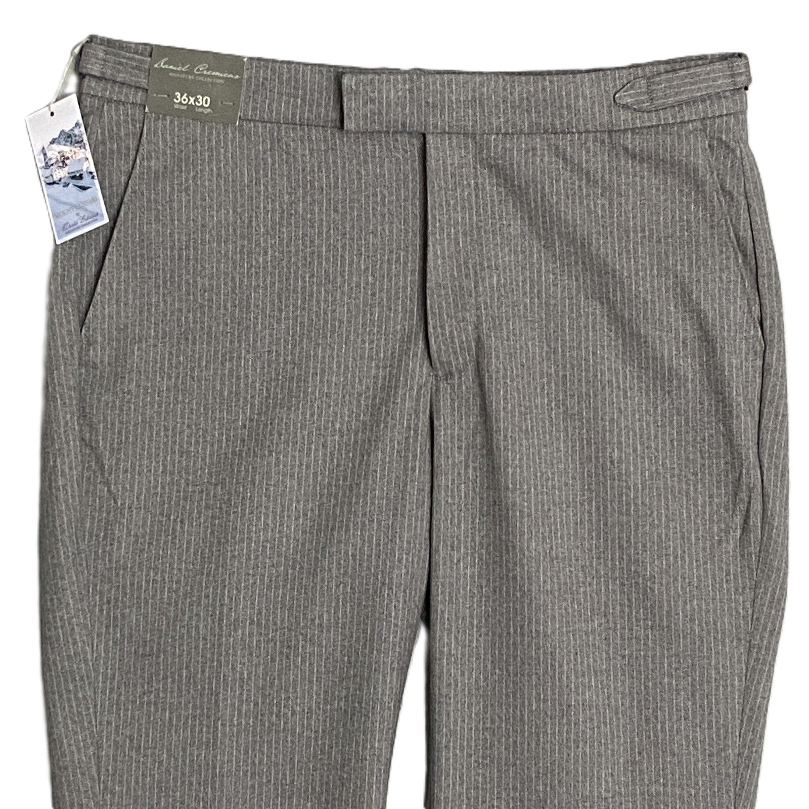 Daniel Cremieux Signature Men's 36x30 Mount Lussari Flannel Dress Pant Grey