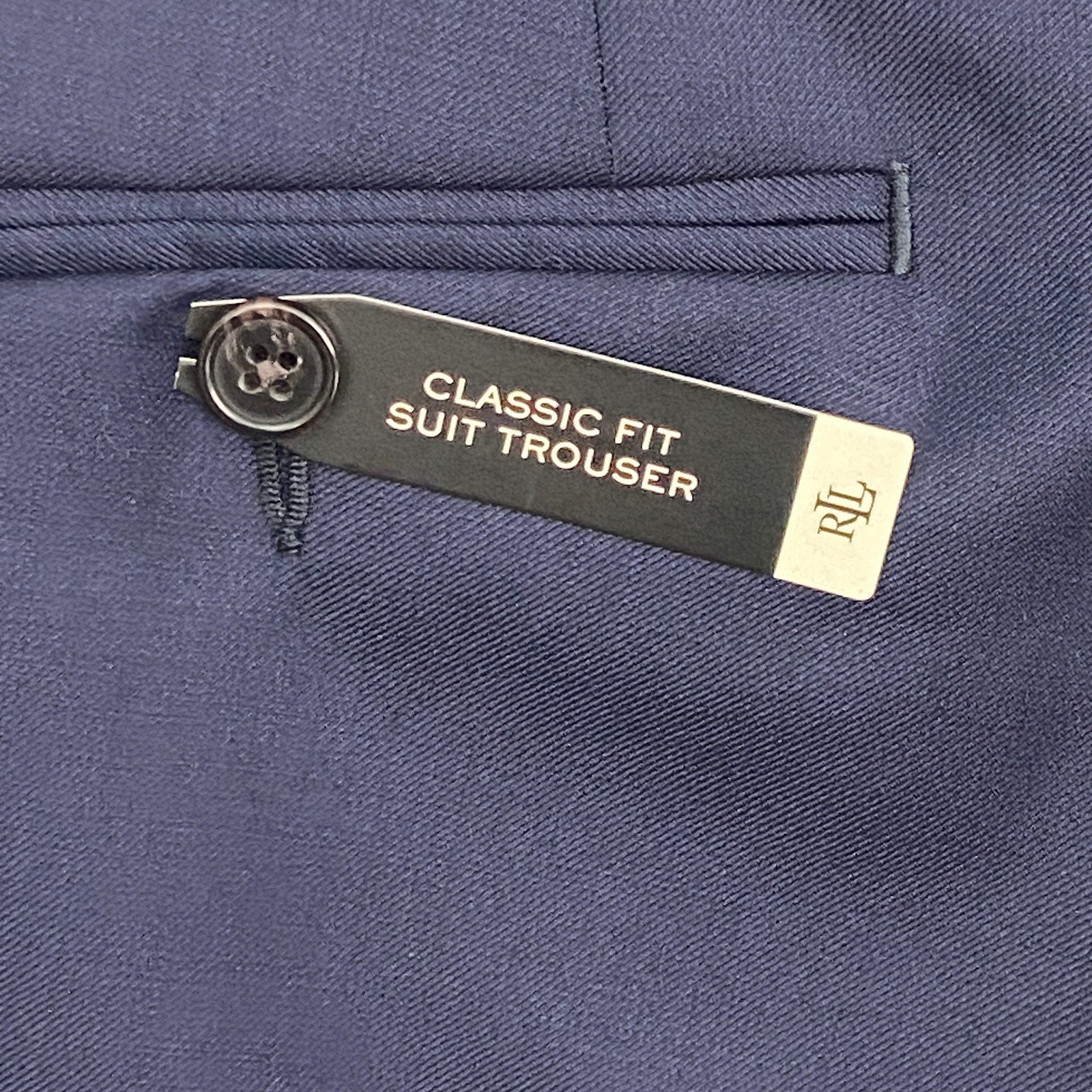 Lauren Ralph Lauren Suit Pant Men's 44x32 Classic Fit Ultraflex Solid Navy