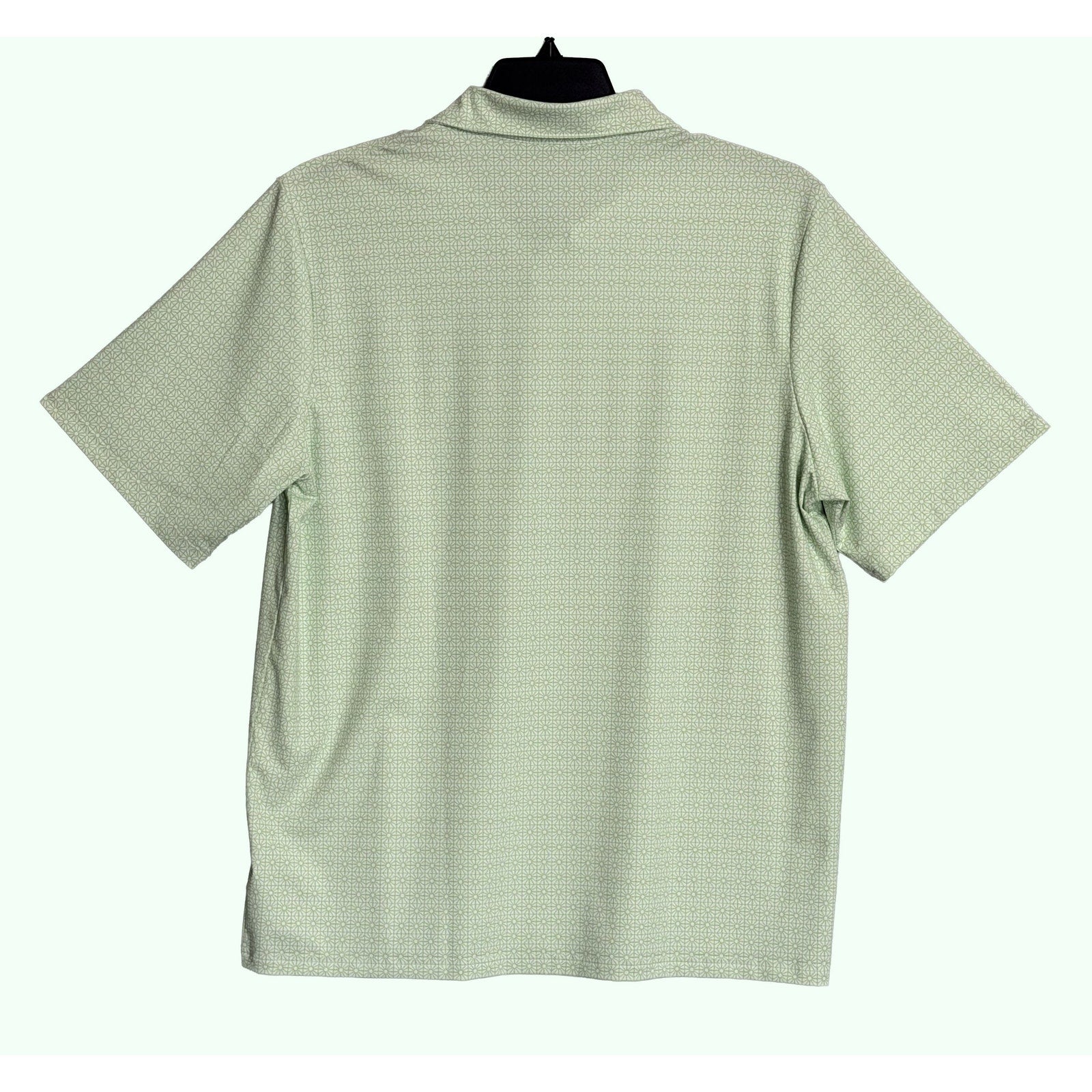 Criquet Polo Shirt Men's Large Short Sleeve Stretch Green White Sunburst NEW