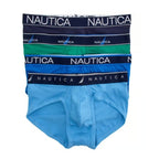 Nautica Men's Large 36-38 Stretch Briefs 4-Pack Blue Green