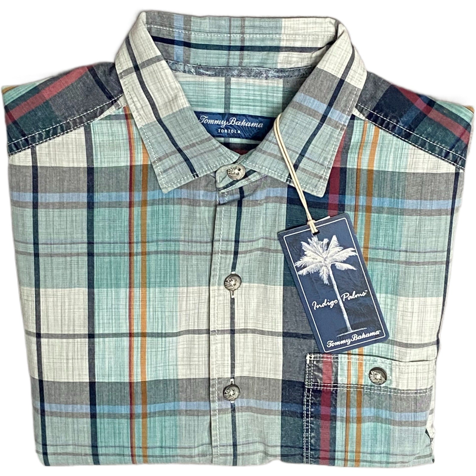 Tommy Bahama Casual Shirt Men's Small Long Sleeve Tortola Sunwash Check