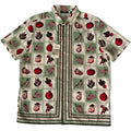 Murano Casual Shirt Men's XL "From the Garden" Slim Fit Short Slv Green/Red