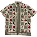 Murano Casual Shirt Men's XL "From the Garden" Slim Fit Short Slv Green/Red