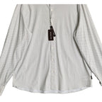 Michael Kors Dress Shirt Men's XXL Slim Fit Long Sleeve Stretch White Geo