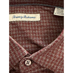 Tommy Bahama Shirt Men's XL "San Sebastian Check" Shirt Pinot Noir
