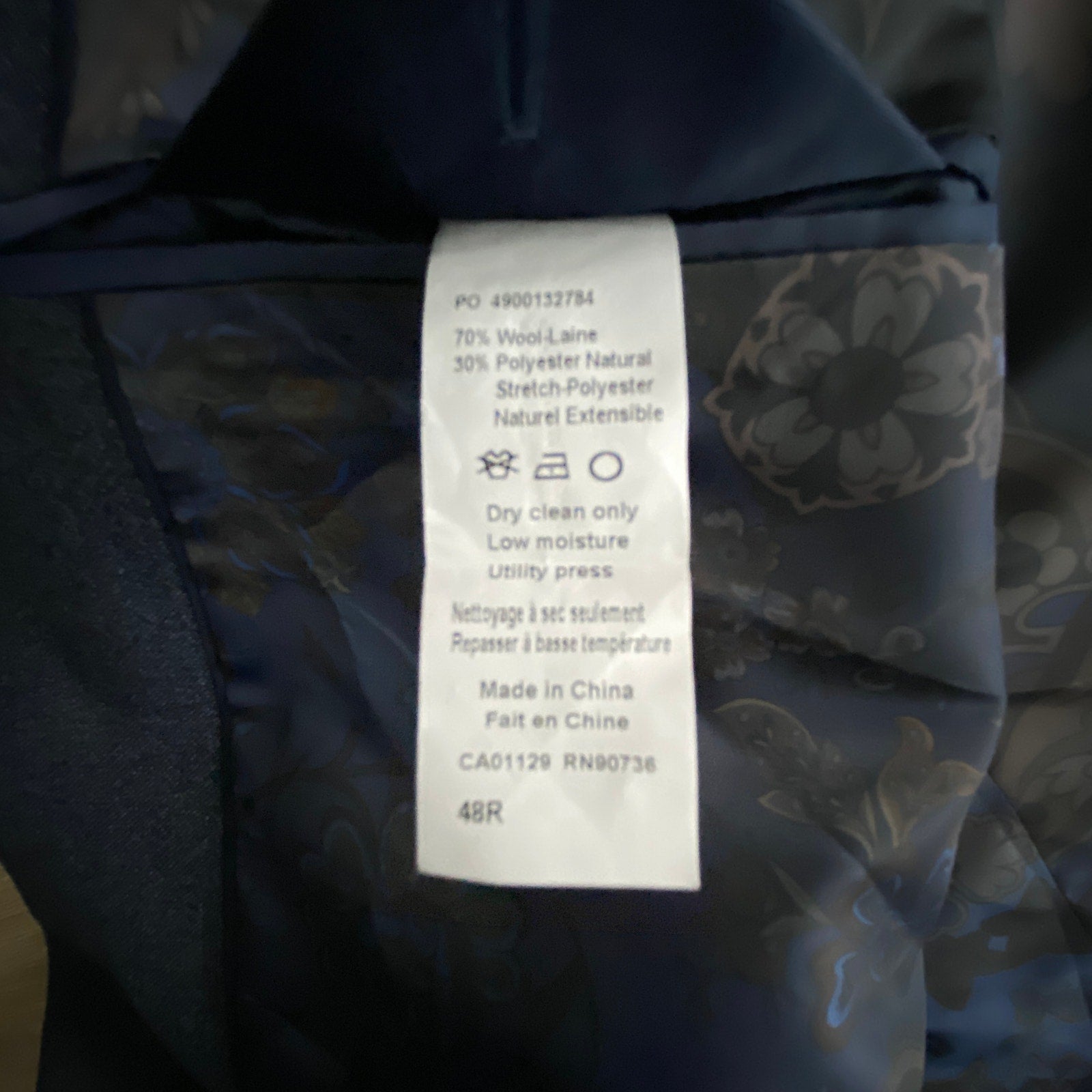 Tallia Men's 48 Regular Venezia Blazer Navy/Brown Wool Blend Stretch