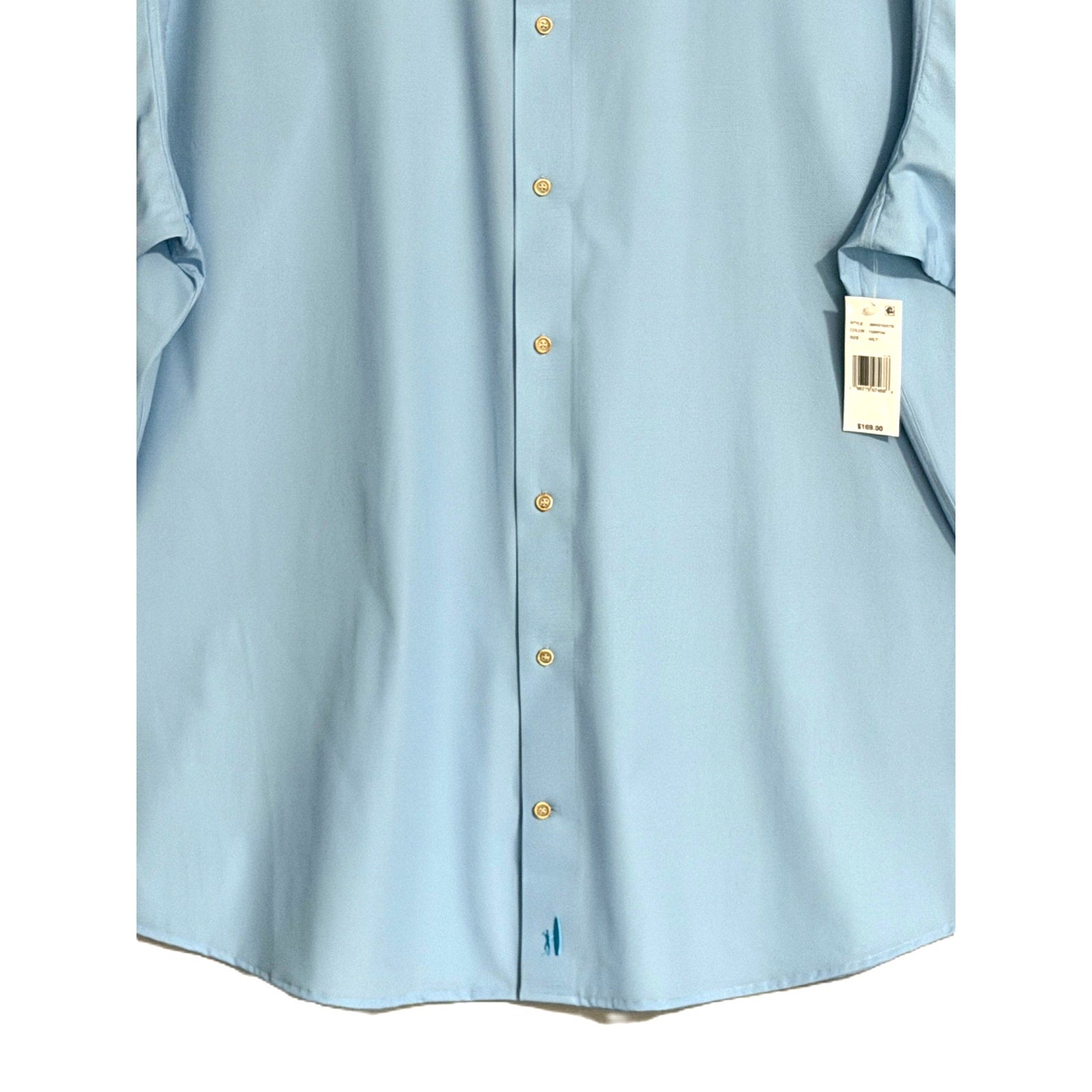 Johnnie-O Dress Shirt Men's 4XLT Big & Tall Short Sleeve Button-Up Blue