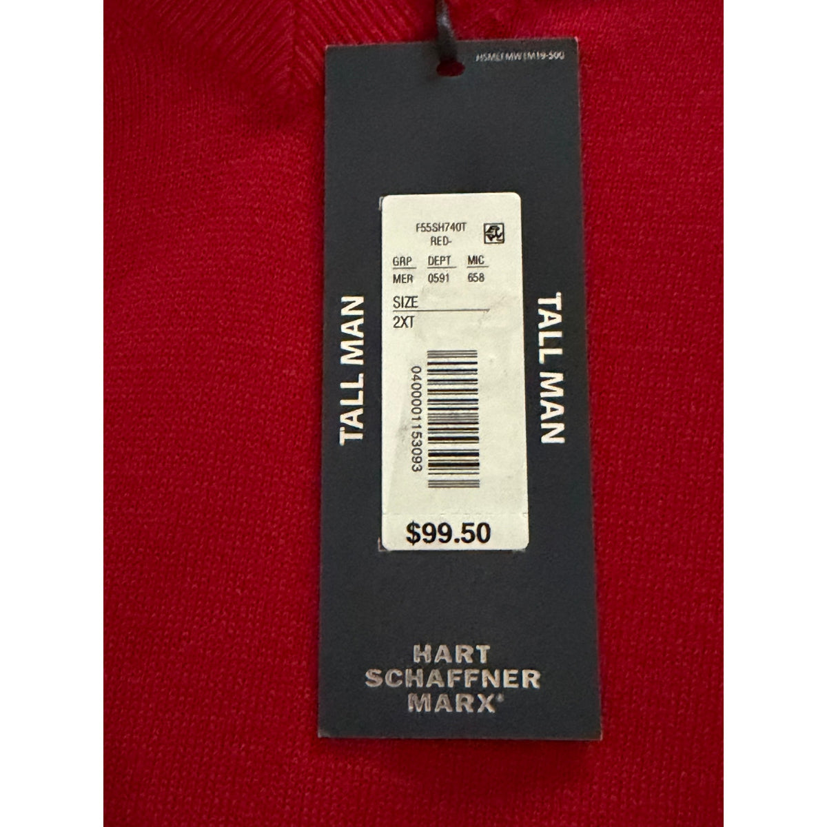 Hart Schaffner Marx Sweater Vest Men's 2XT Big & Tall Wool Red