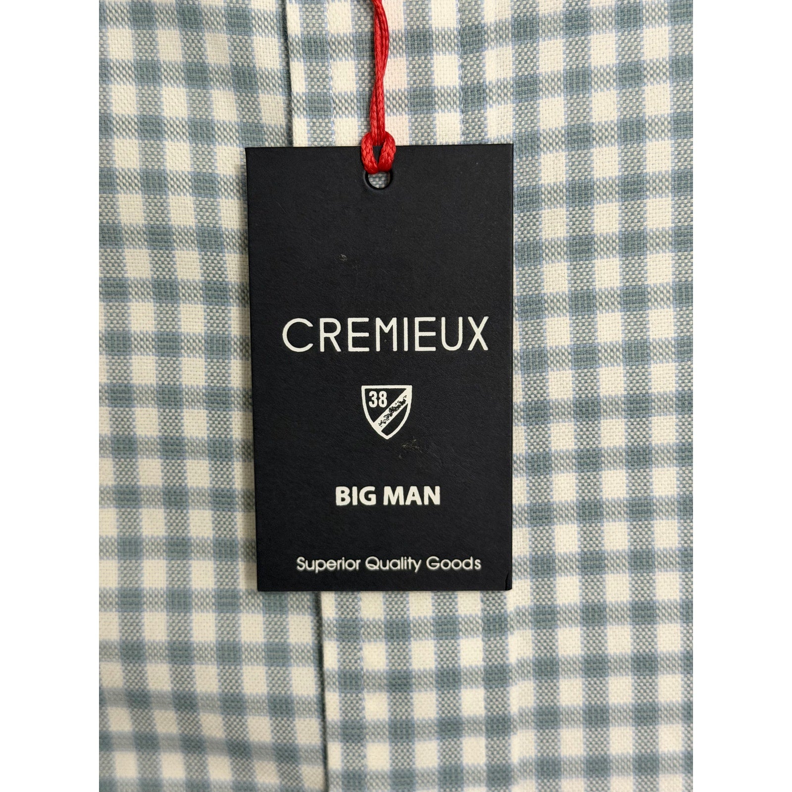 Daniel Cremieux Oxford Shirt Men's 4XB Big & Tall Button-Down Stretch Stone Blue Gingham