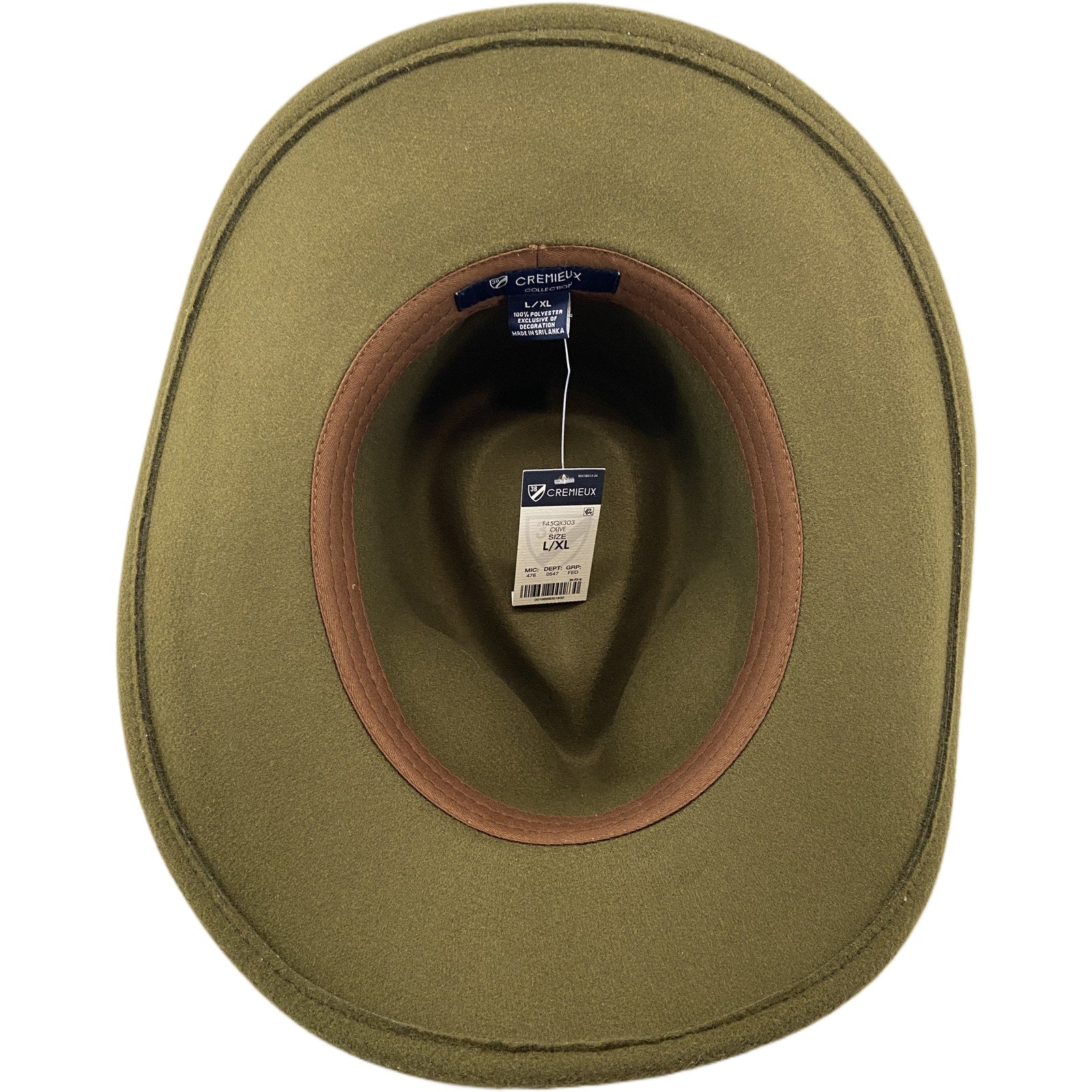 Daniel Cremieux 38 Blue Label Felt Outback Hat Olive
