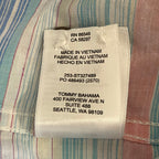 Tommy Bahama Shirt Men's XL Sand Linen Los Bellos Stripe Baja Bright Peach