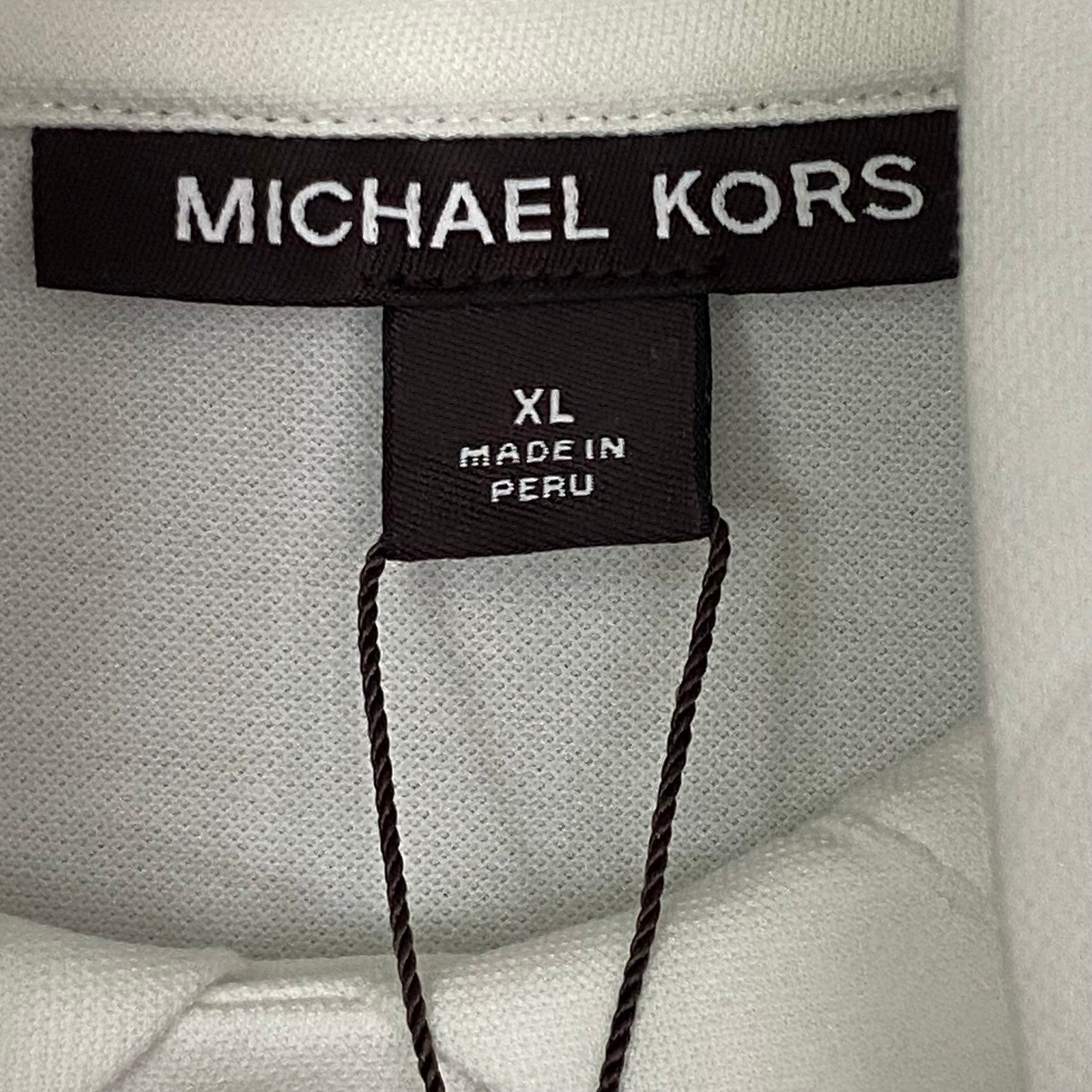 Michael Kors Polo Hoodie Shirt Men's X-Large Pima Cotton Stretch Ocean White