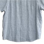 Michael Kors Shirt Men's XXL Classic Fit Linen Short Sleeve Blue Pinstripe