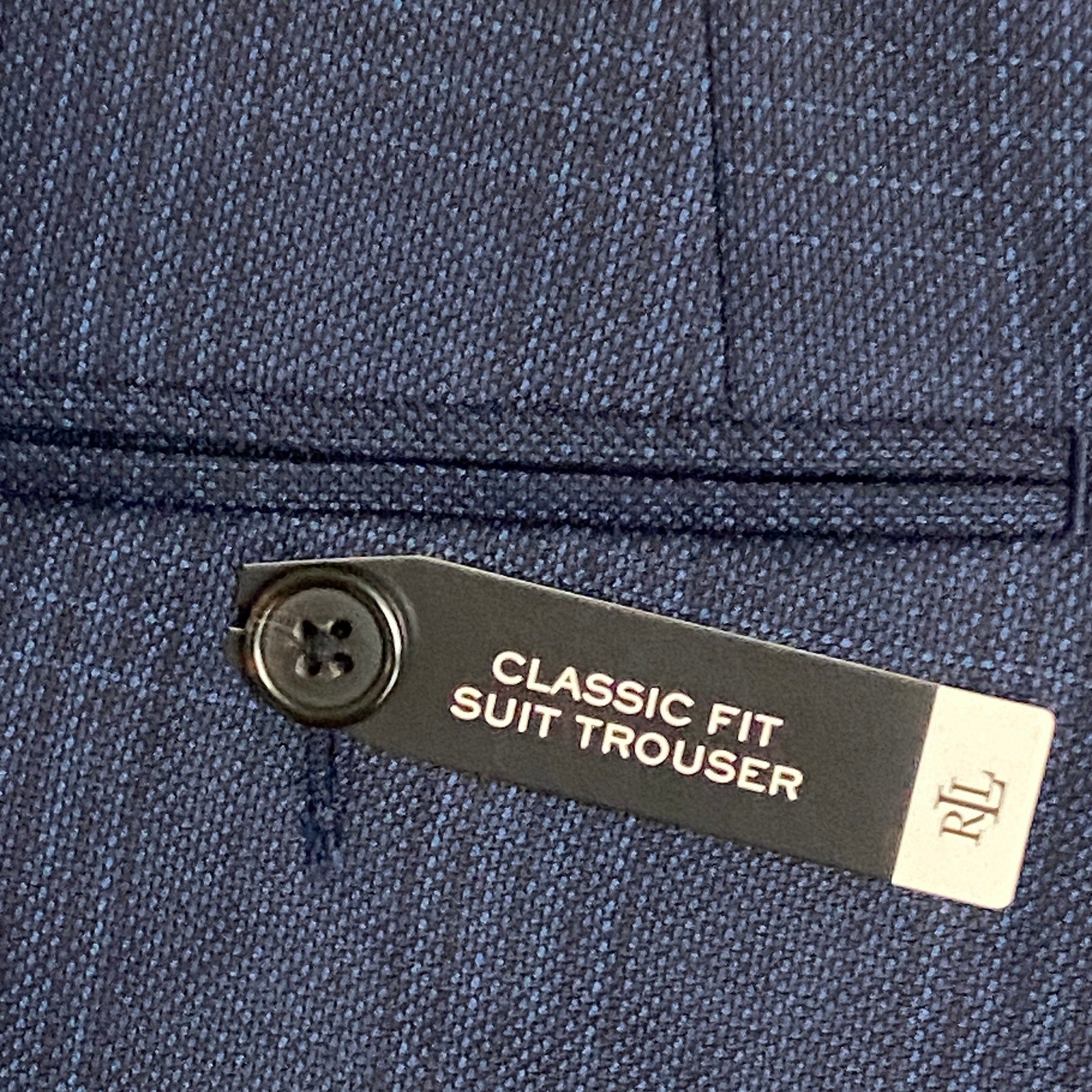 Lauren Ralph Lauren Men's 42x32 Suit Pant Classic Fit Stretch Navy Plaid