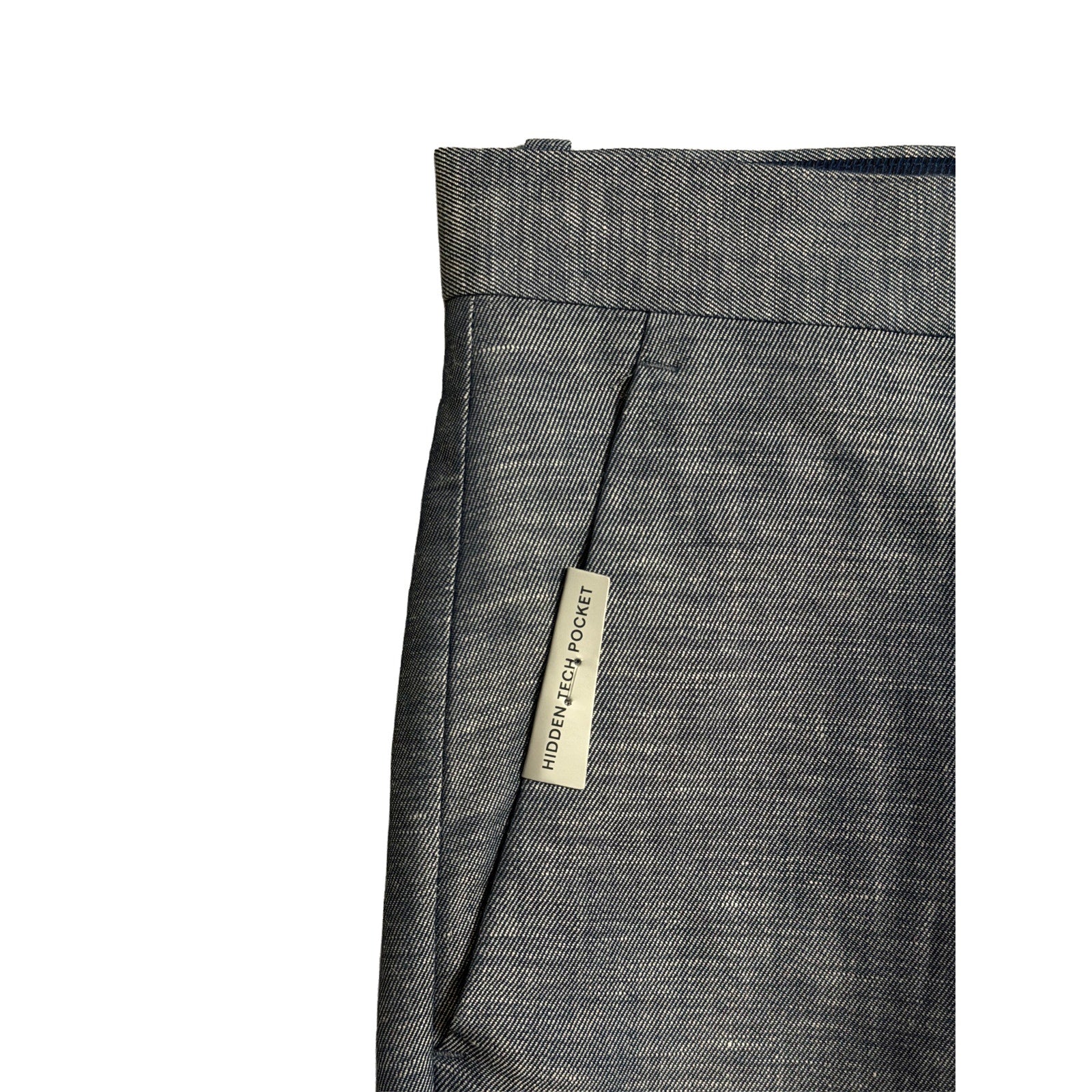 Perry Ellis Portfolio Pants Men's 36"x34" Modern Fit Linen Blend Blueprint