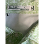 Criquet Polo Shirt Men's Large Short Sleeve Stretch Green White Sunburst NEW