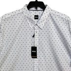 Boss Shirt Men's 4XL Big & Tall Roan Short Sleeve Shirt Stretch White/Blue