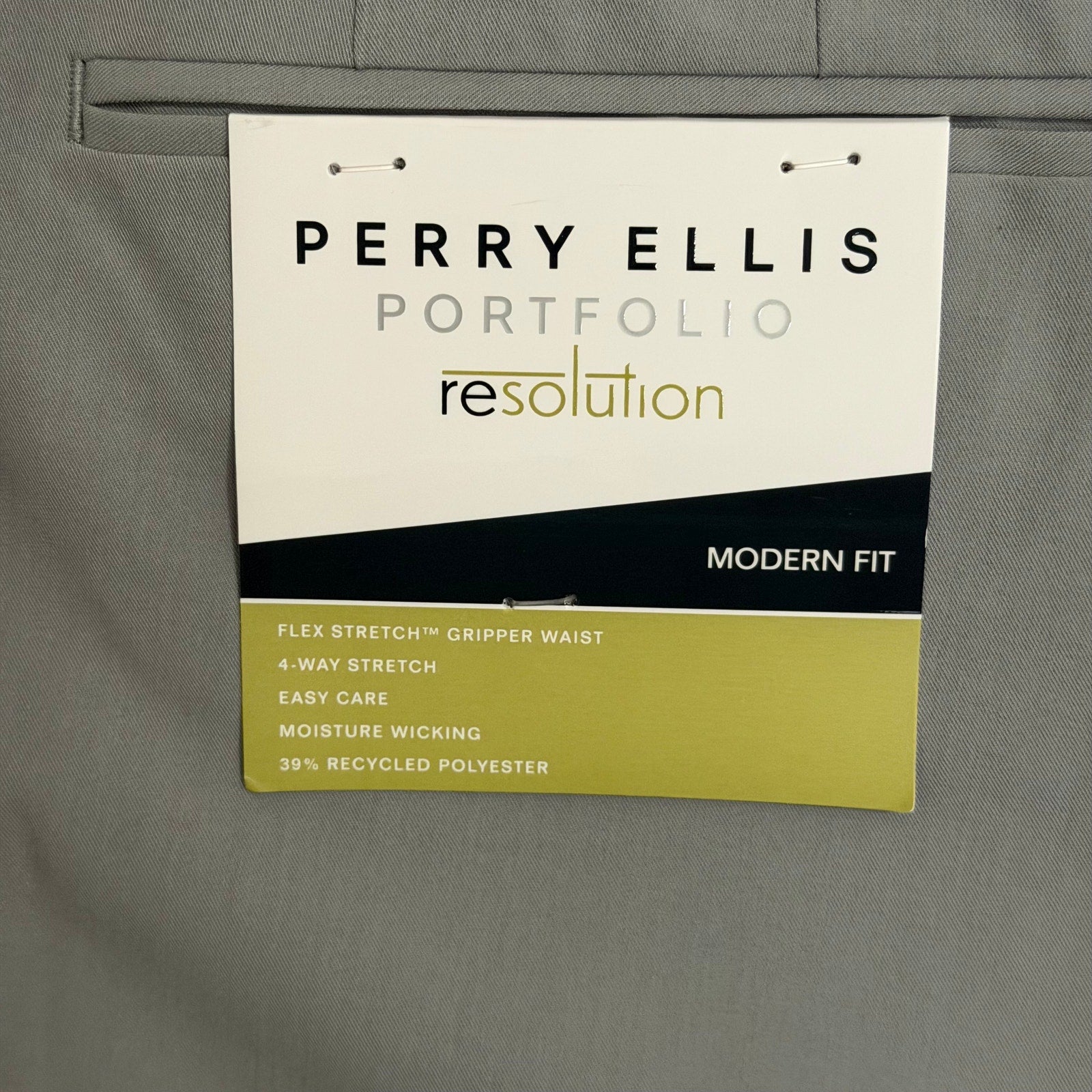Perry Ellis Portfolio Pants Men's 44x30 Modern Fit Dress Pant Chiseled Stone