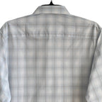 Bugatchi Dress Shirt Men's Small Long Sleeve Button-Up Blue Gray Window Pane