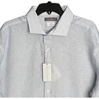 Daniel Cremieux Linen Shirt Men's XXL Signature Albini Fabrics Blue & White