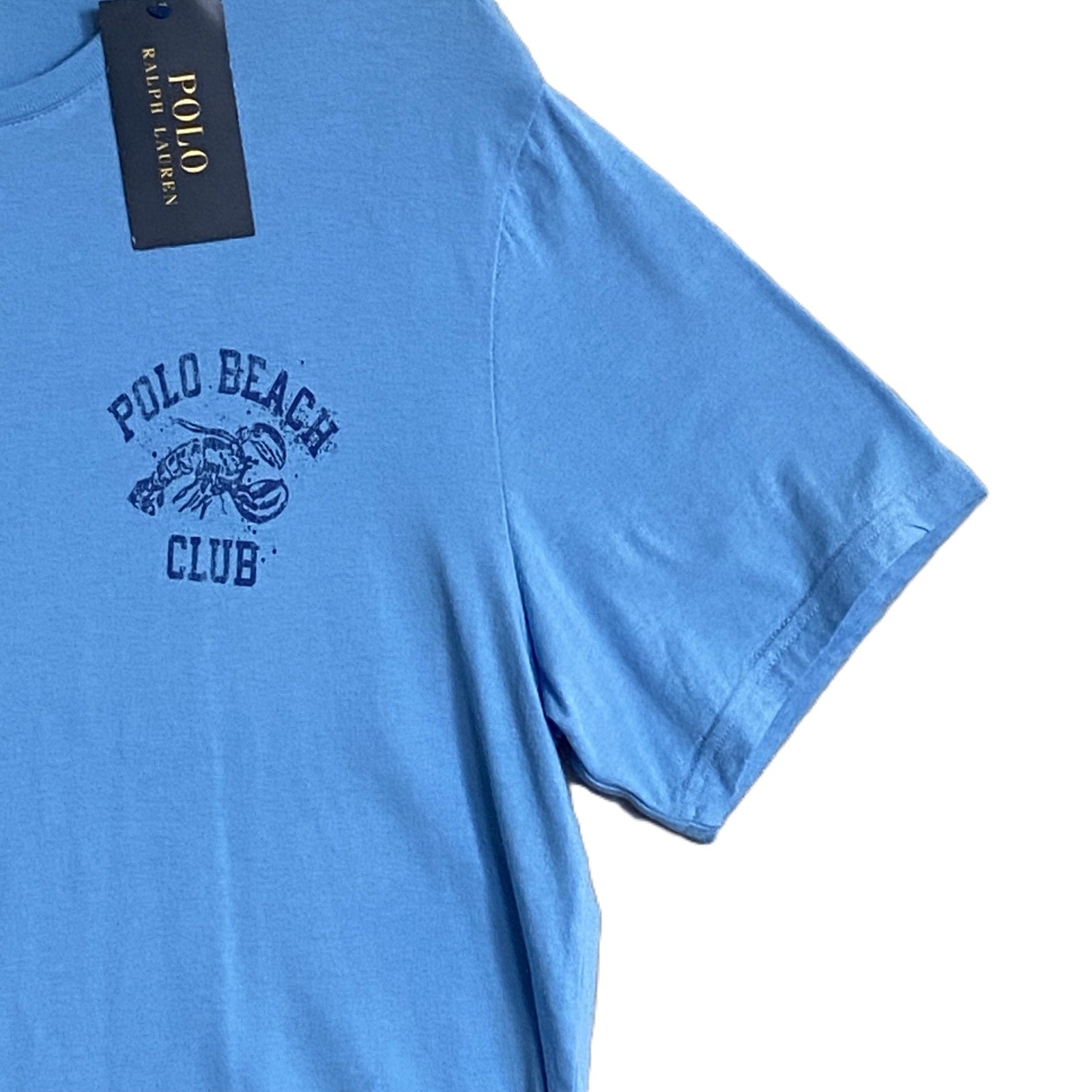 Polo Ralph Lauren T-Shirt Men's Medium "Polo Beach Club" Crew Neck Blue