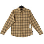 AG Los Angeles Wayne Work Shirt Men's Small Relaxed Fit Tan Plaid