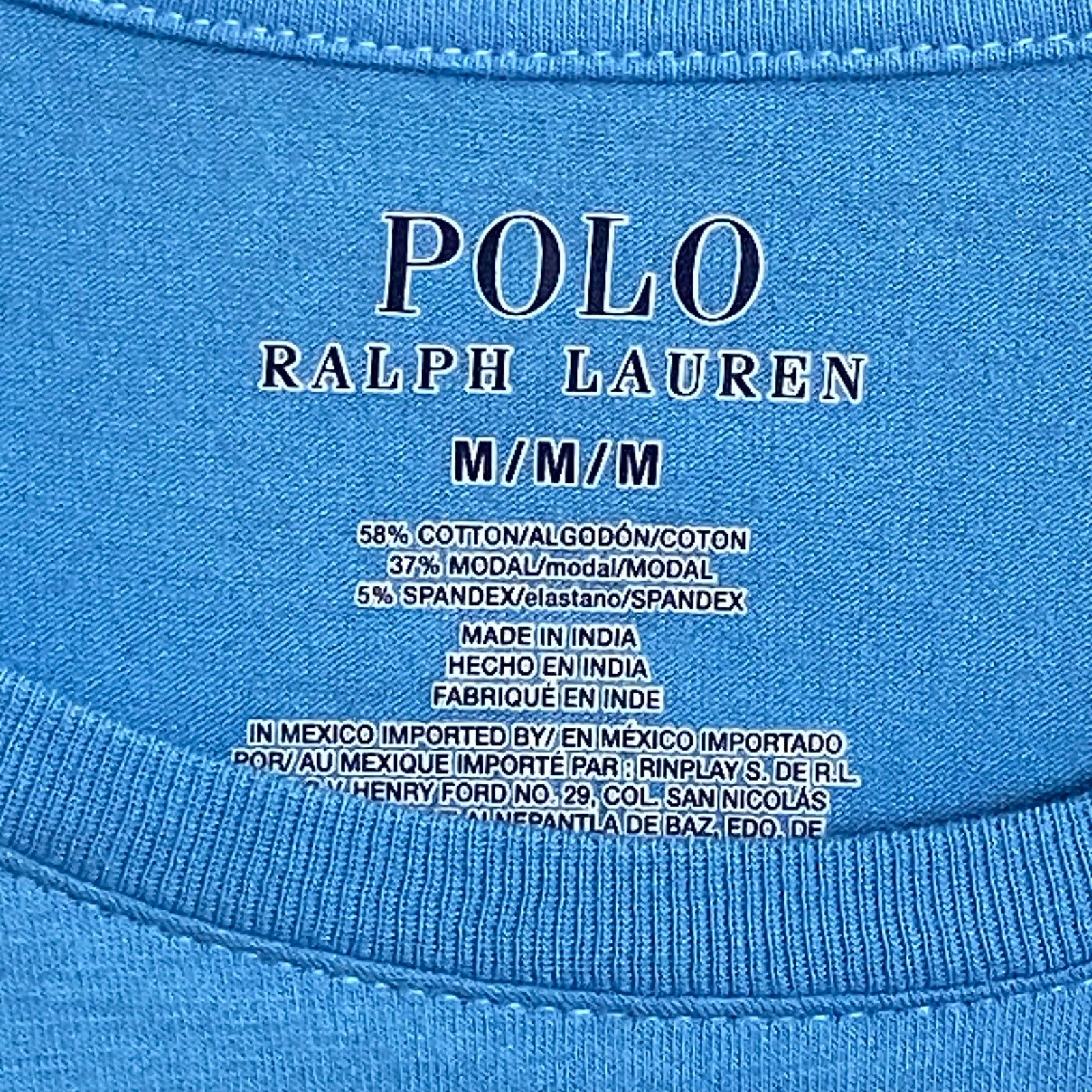 Polo Ralph Lauren T-Shirt Men's Medium "Polo Beach Club" Crew Neck Blue