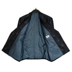 Tayion Sport Coat Men's 44 Short Double-Breasted Jacquard Blue Navy