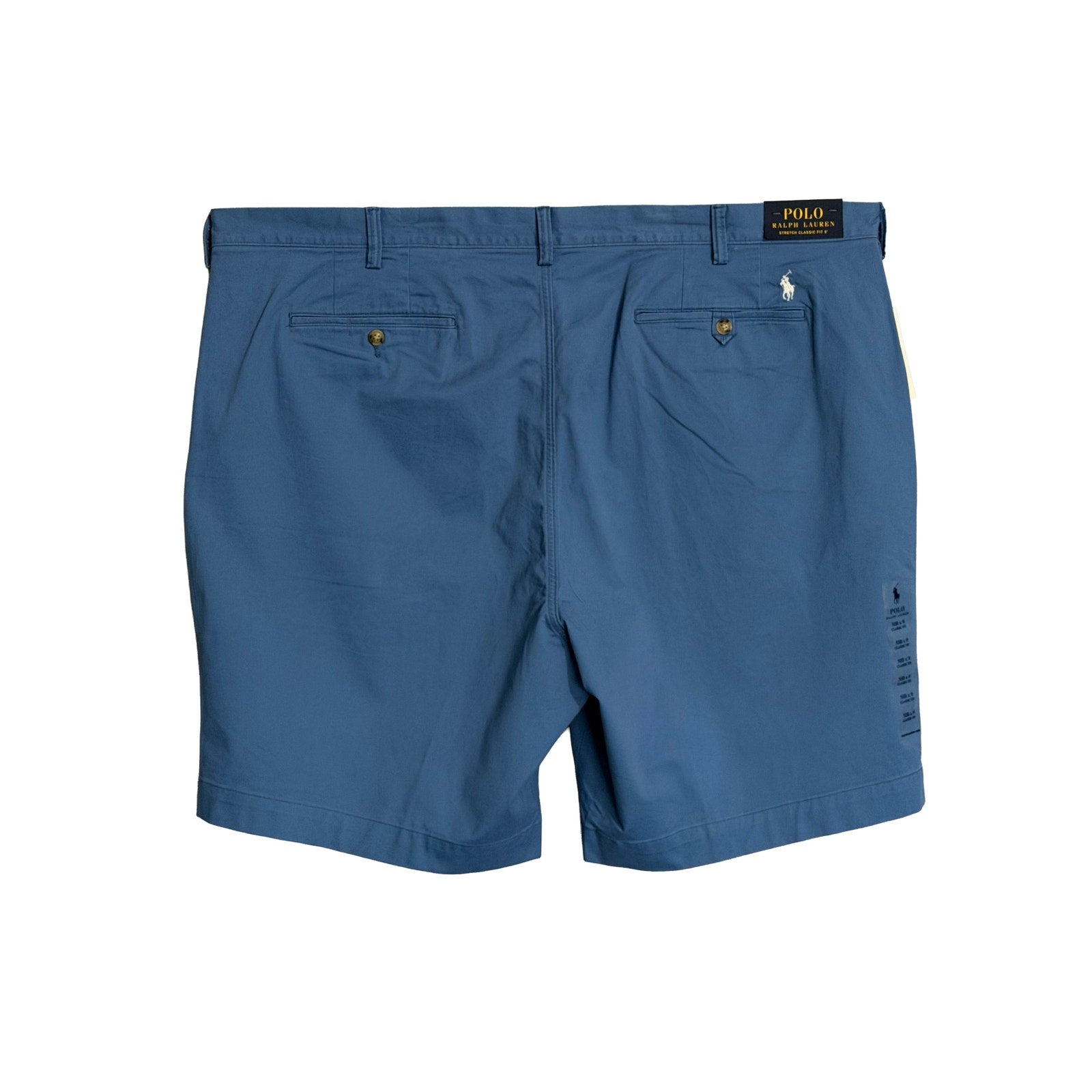 Polo Ralph Lauren Shorts Men's 50B 9" Big & Tall Stretch Chino Cotton Blue
