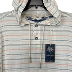 Tommy Bahama Shirt Men's Large Castelo Baja Linen Multicolor Stripe Hooded