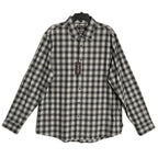 Michael Kors Flannel Shirt Men's XXL Classic Fit Black Grey Plaid Stretch