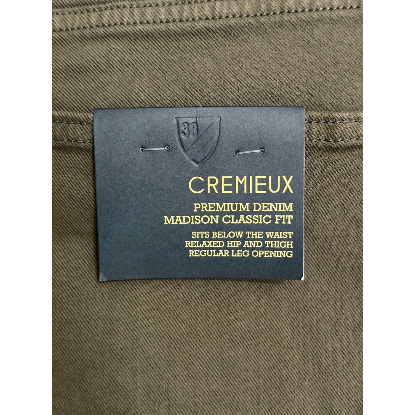 Daniel Cremieux Denim Pants Men's 38"x32" Madison Classic Fit Deep Olive