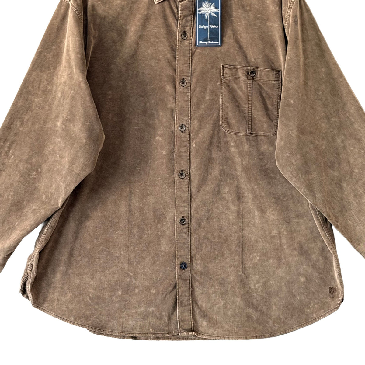 Tommy Bahama Corduroy Shirt Men's XXL Coastline Cord Sun Fade Brownstone