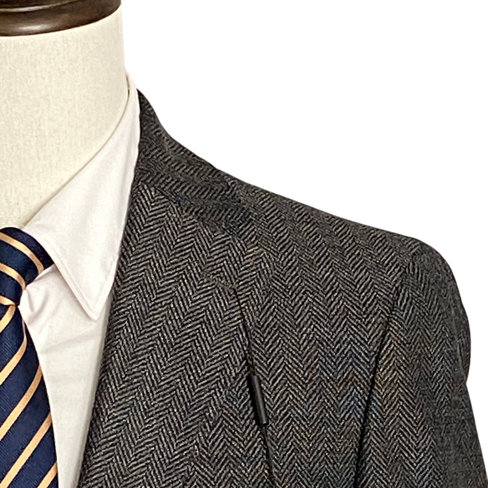 Calvin Klein Men's 36 Regular Sport Coat Slim-Fit Wool Charcoal Herringbone