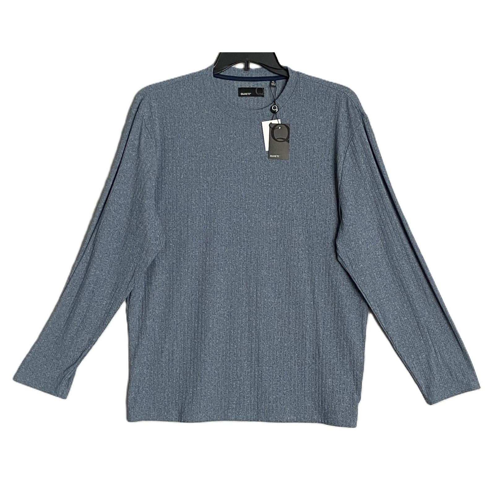 Quieti Long Sleeve T-Shirt Men's XL Crew Neck Stretch Fabric Blue Heather