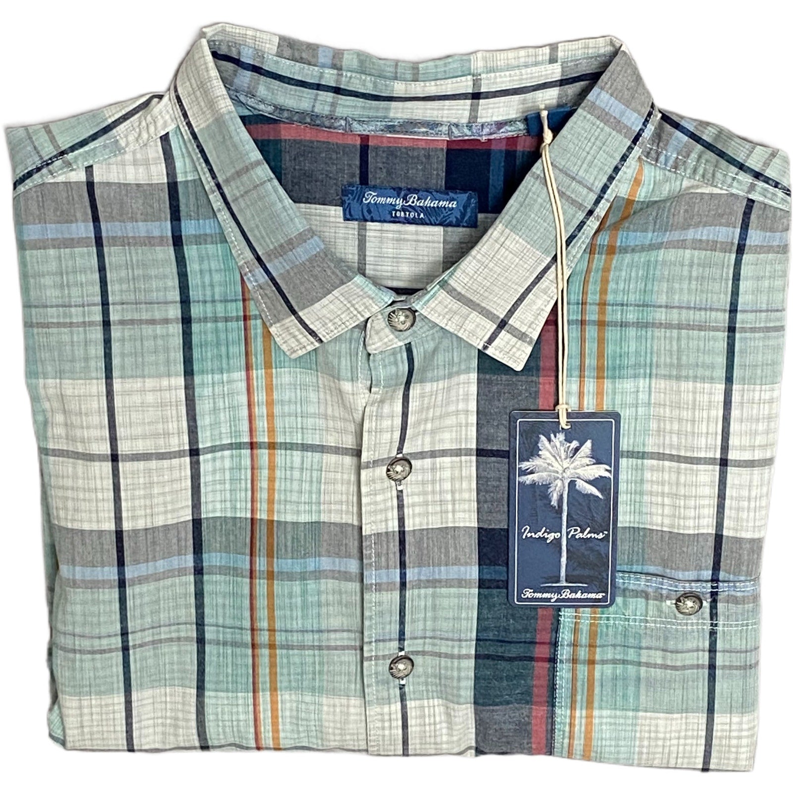 Tommy Bahama Shirt Men's 3XLB Big & Tall Long Sleeve Tortola Sunwash Check