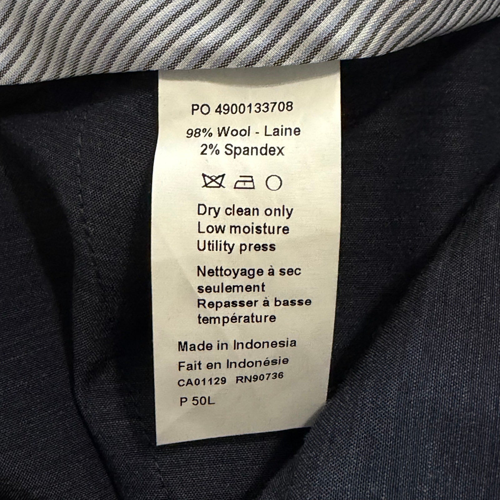 Hickey Freeman Suit Pant Men's 50W Classic Fit Stretch Wool Blend Navy