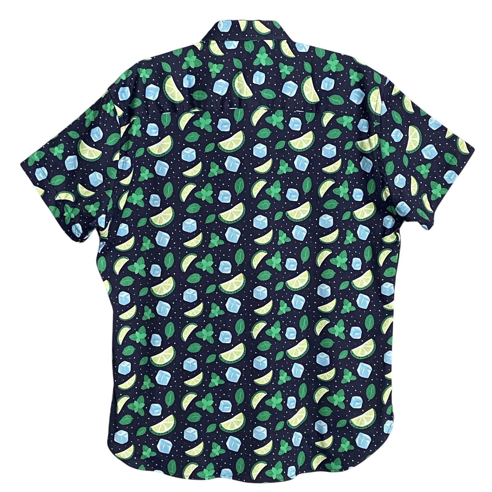 Visconti Black Shirt Men's Small Casual Button-Up Shirt Short Sleeve Stretch