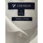 Daniel Cremieux Polo Shirt 38 Men's Medium Supima Cotton Shirt White Stripe