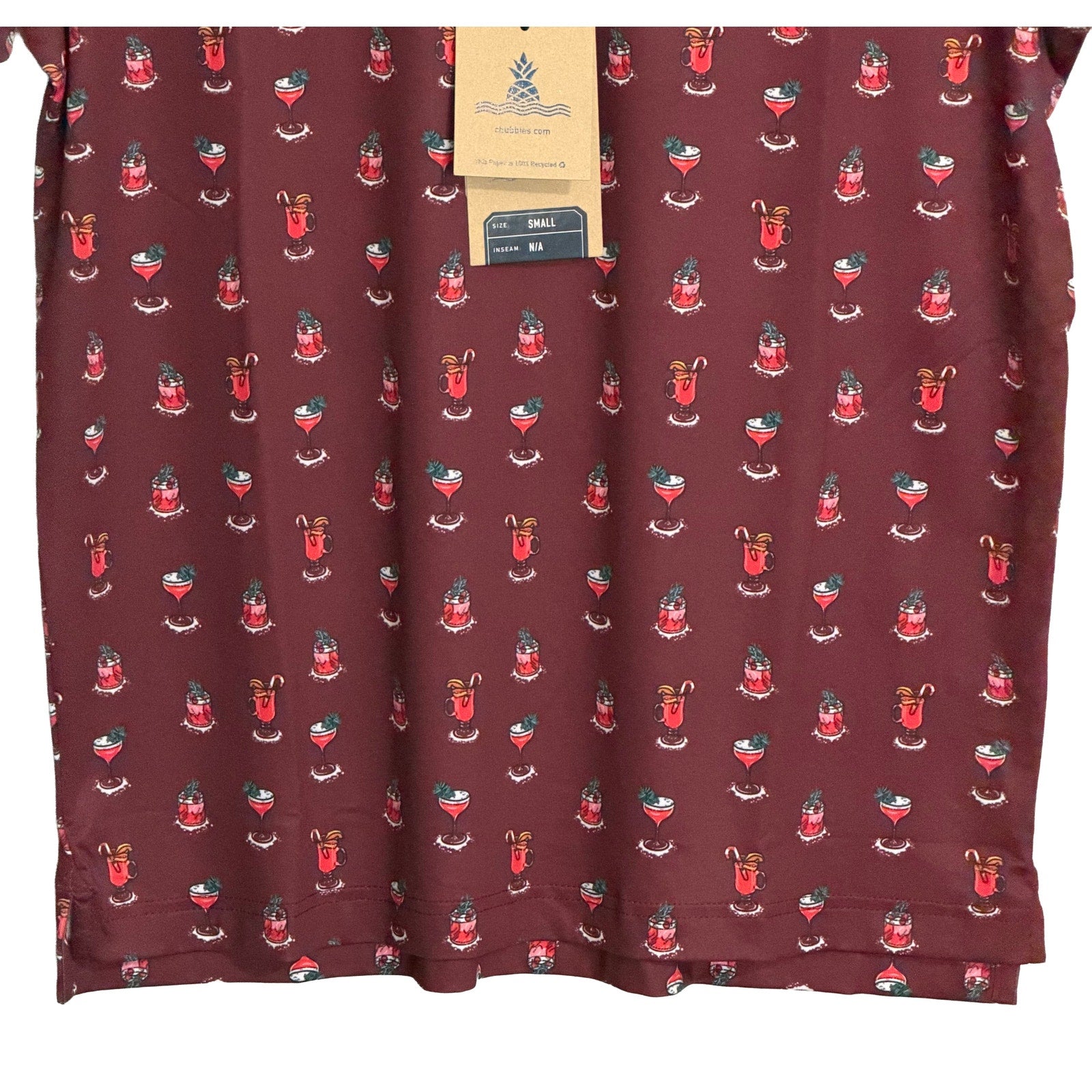 Chubbies Polo Shirt Men's Small "That's the Spirit" Short Sleeve Red
