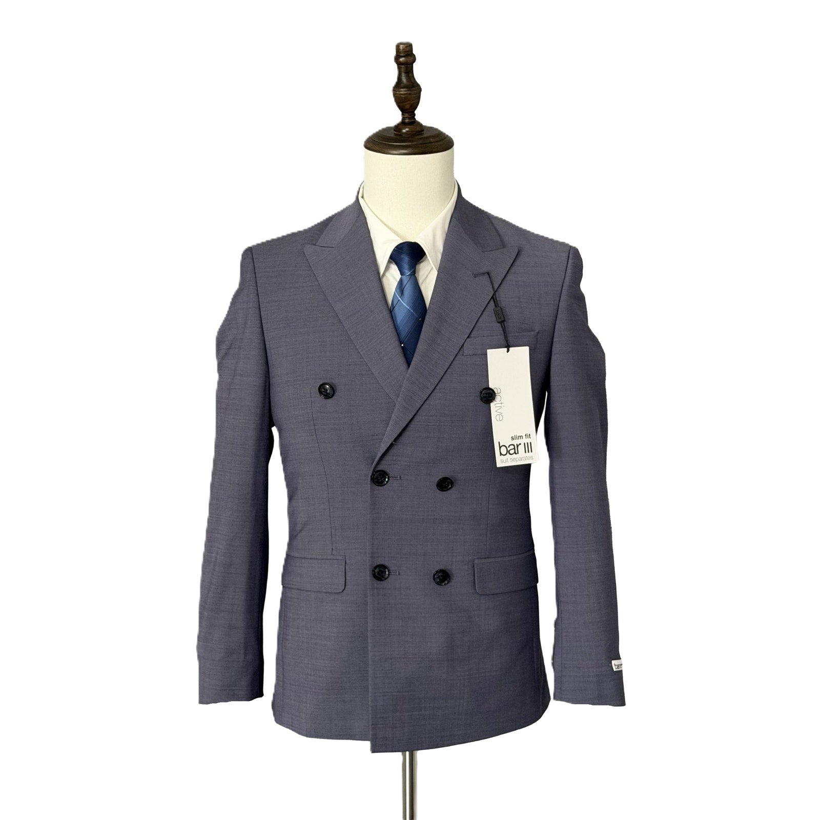 Bar III Suit Jacket Men's 34S Slim Fit Wool Blend Stretch Fabric Lavender
