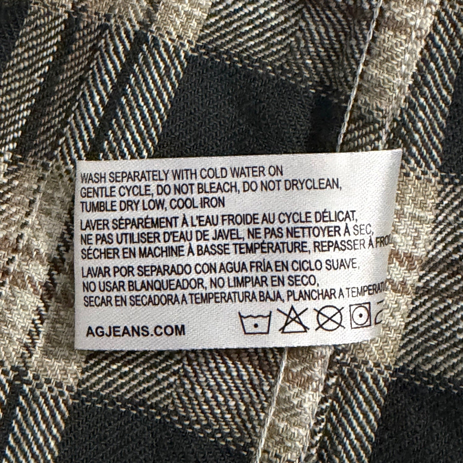 AG Los Angeles Shirt Men's XL Classic Fit Huston Western Charcoal Plaid