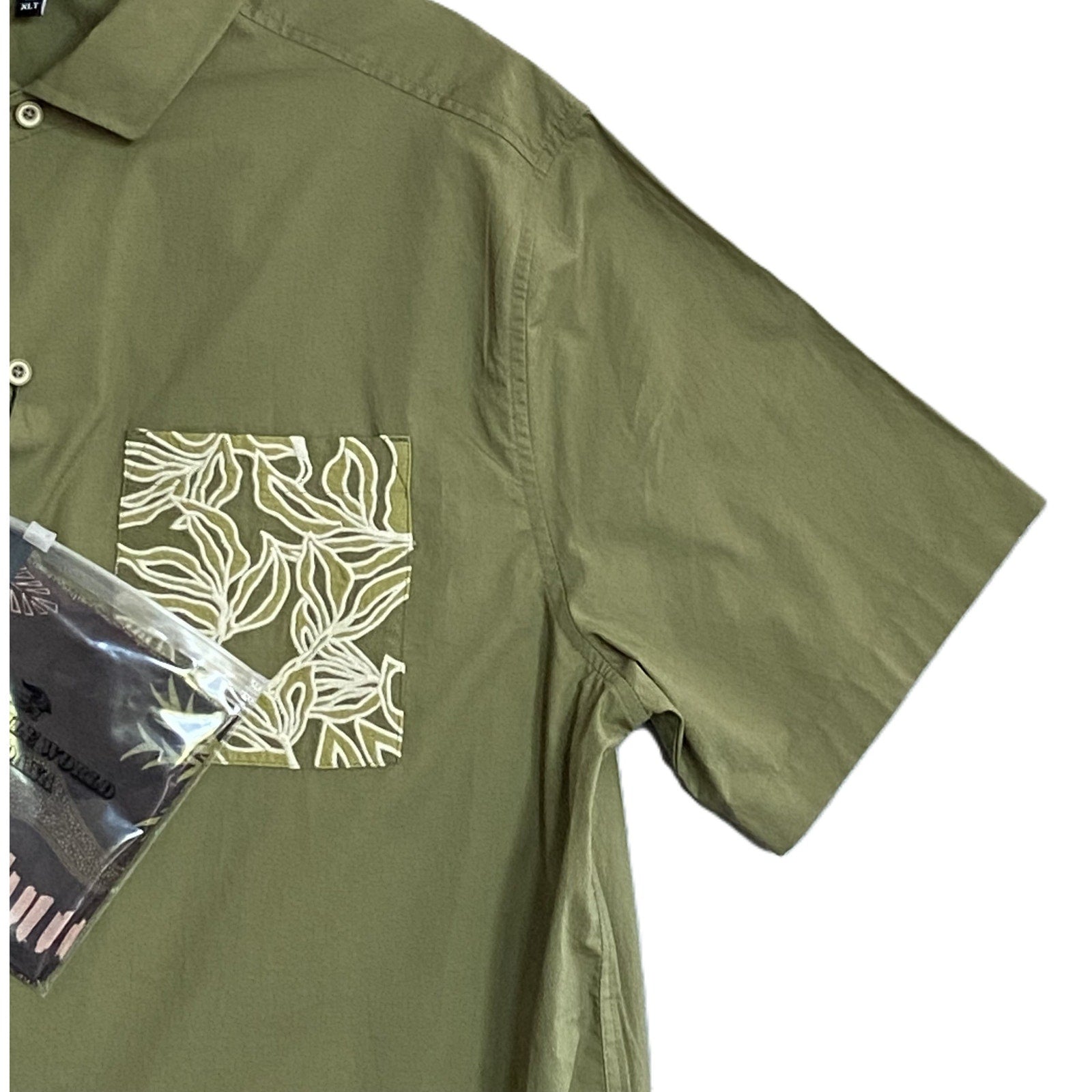 Murano Casual Shirt w/Bandana Men's XLT Big & Tall Cotton Med Sage