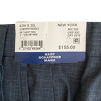 Hart Schaffner Marx Pant Men's 42x30 Dress Pant Platinum New York Fit Blue
