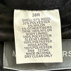 Michael Kors Hanover Overcoat Men's 38 Regular Slim Fit Wool Blend Black