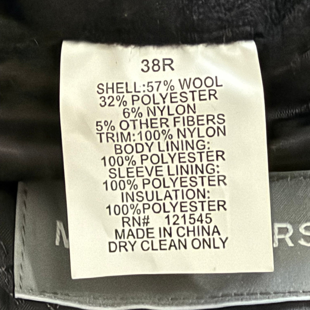 Michael Kors Hanover Overcoat Men's 38 Regular Slim Fit Wool Blend Black