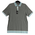 Murano Polo Shirt Men's XLT Big & Tall Short Sleeve Blue & Black Houndstooth