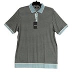 Murano Polo Shirt Men's XLT Big & Tall Short Sleeve Blue & Black Houndstooth