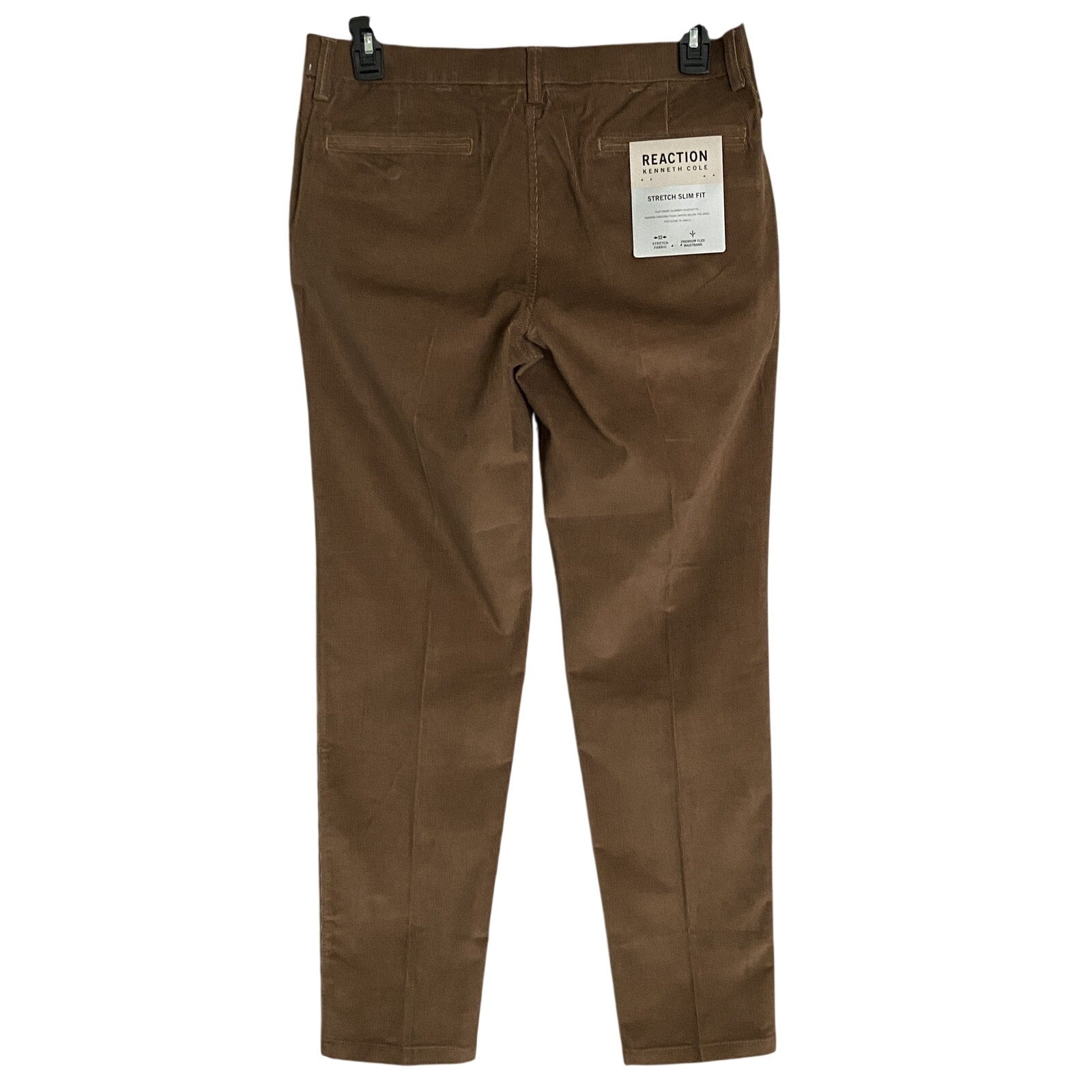 Kenneth Cole Reaction Pants Men's 34x32 Pant Slim Fit Stretch Corduroy Camel