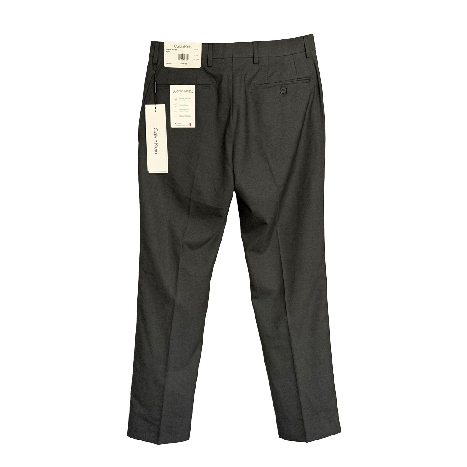 Calvin Klein Dress Pants Men's 31"x30" Slim Fit Flat Front Stretch Gray